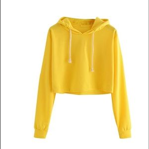 Yellow hoodie crop top